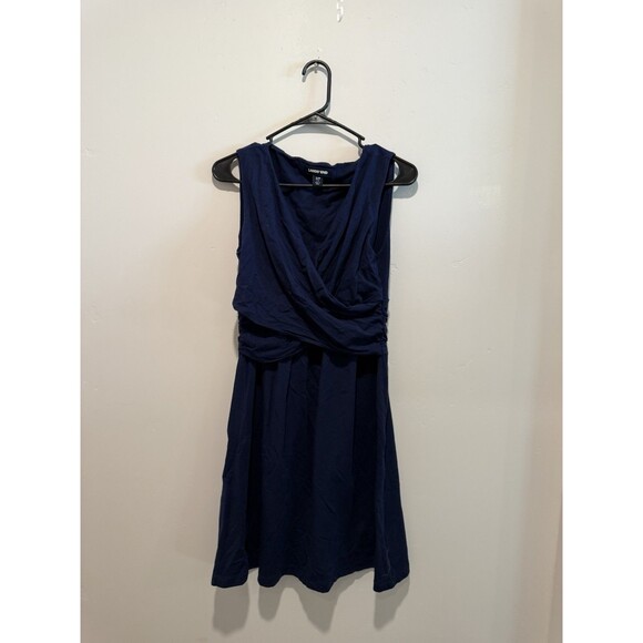 Landsʻ End Navy Cotton Blend Dress Womens Size S/P - Picture 1 of 3